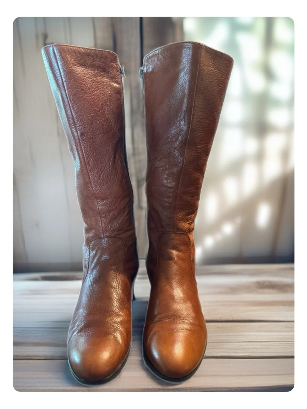 Born Chestnut Brown Button-Front Over-the-Knee Leather Boots
